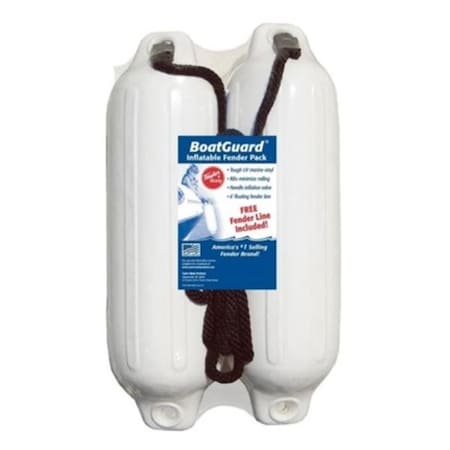 Taylormade-Adidas Taylor Made 310132P 4 x 16 in. White with Black Rope Boat Guard Fender - Pack of 2 T4V-310132P